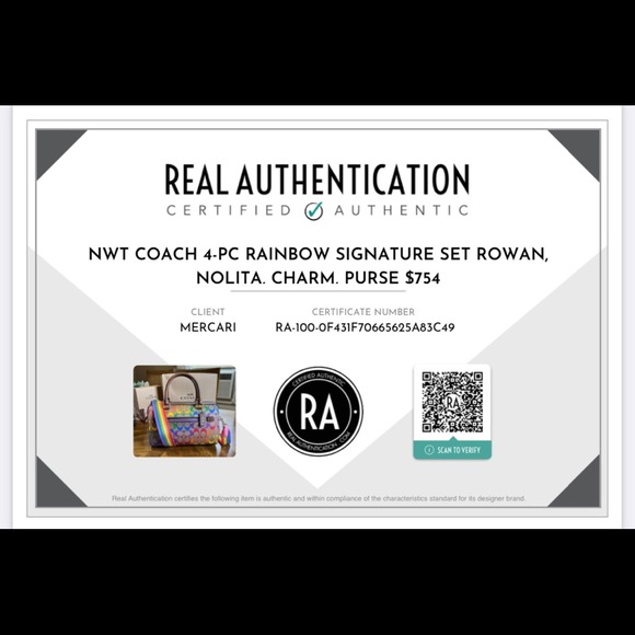 SOLD-AUTHENTICATED NWTCoach 3-pc Rainbow Signature Set Rowan, Nolita, Charm $626 - Picture 2 of 16